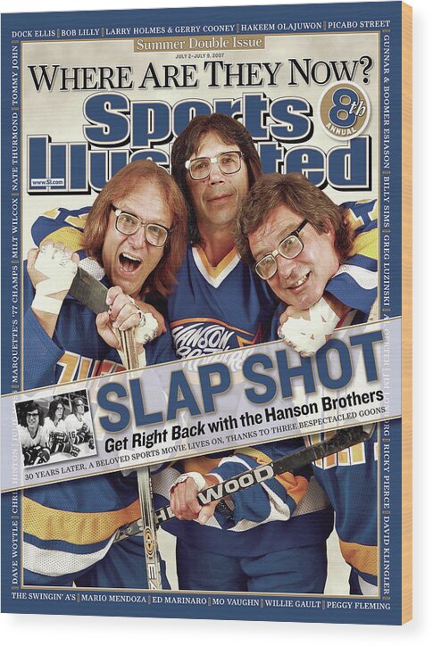 Magazine Cover Wood Print featuring the photograph The Hanson Brothers Sports Illustrated Cover by Sports Illustrated