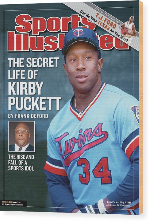 Magazine Cover Wood Print featuring the photograph The Secret Life Of Kirby Puckett Sports Illustrated Cover by Sports Illustrated