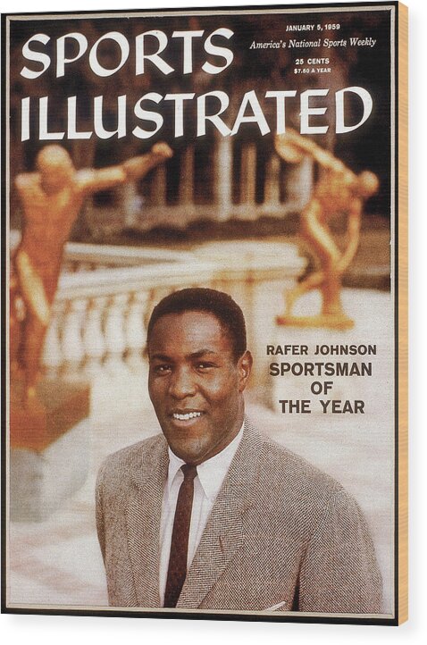 Magazine Cover Wood Print featuring the photograph Ucla Rafer Johnson, 1958 Sportsman Of The Year Sports Illustrated Cover by Sports Illustrated