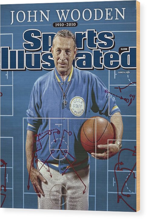 Magazine Cover Wood Print featuring the photograph University Of California Los Angeles Coach John Wooden Sports Illustrated Cover by Sports Illustrated