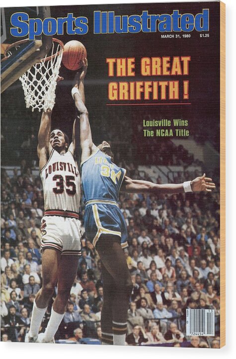1980-1989 Wood Print featuring the photograph University Of Louisville Darrell Griffith, 1980 Ncaa Sports Illustrated Cover by Sports Illustrated