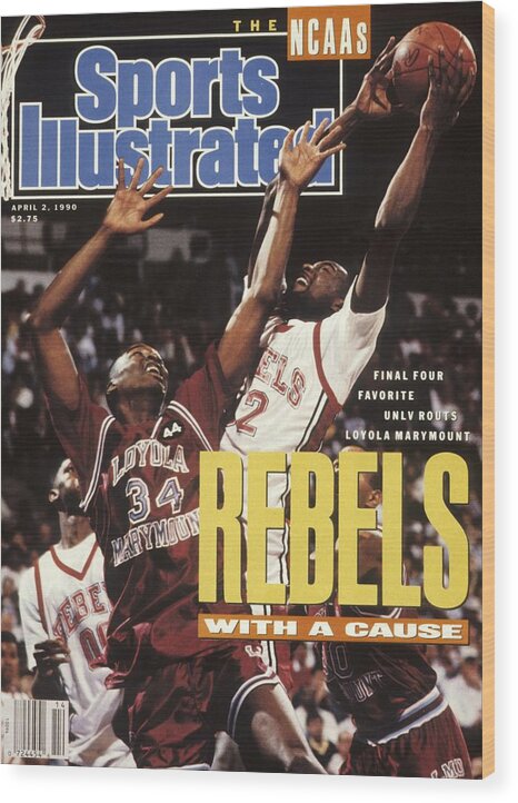 Playoffs Wood Print featuring the photograph University Of Nevada Las Vegas Stacey Augmon, 1990 Ncaa Sports Illustrated Cover by Sports Illustrated