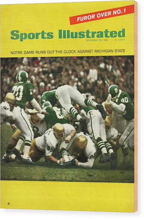 Michigan State University Wood Print featuring the photograph University Of Notre Dame Football Sports Illustrated Cover by Sports Illustrated