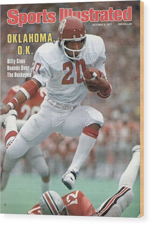 Sports Illustrated Wood Print featuring the photograph University Of Oklahoma Billy Sims Sports Illustrated Cover by Sports Illustrated