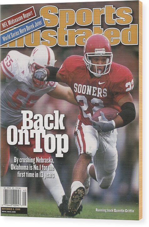 Quentin Griffin Wood Print featuring the photograph University Of Oklahoma Quentin Griffin Sports Illustrated Cover by Sports Illustrated