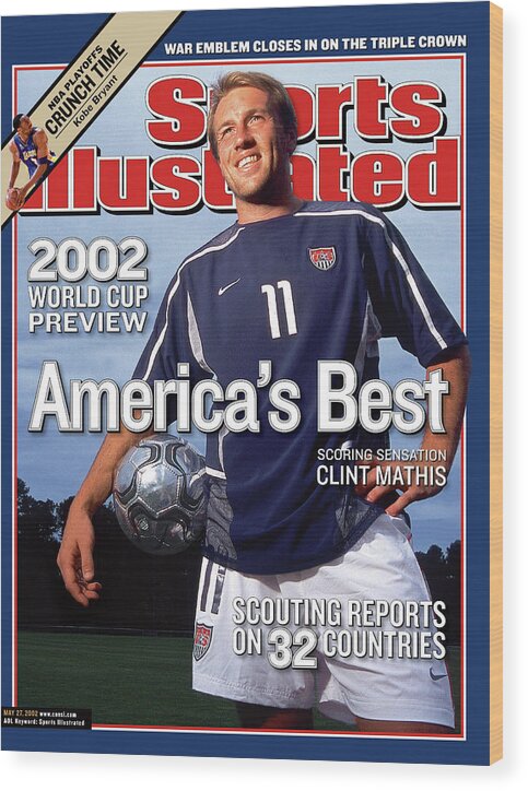 Clint Mathis Wood Print featuring the photograph Us Mens National Soccer Team Clint Mathis, 2002 Fifa World Sports Illustrated Cover by Sports Illustrated