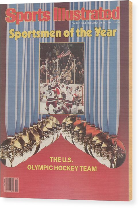 Magazine Cover Wood Print featuring the photograph Usa Hockey, 1980 Winter Olympics Sports Illustrated Cover by Sports Illustrated