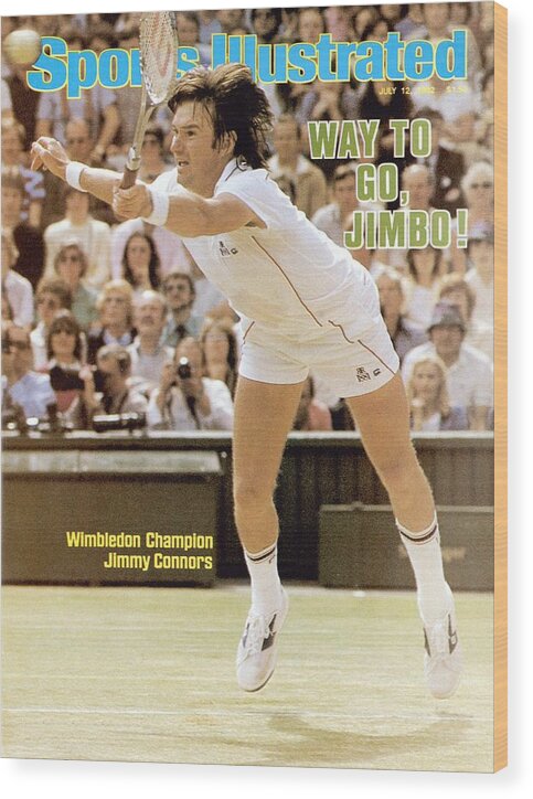 1980-1989 Wood Print featuring the photograph Usa Jimmy Connors, 1982 Wimbledon Sports Illustrated Cover by Sports Illustrated