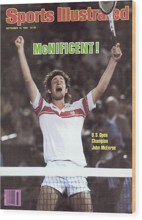 1980-1989 Wood Print featuring the photograph Usa John Mcenroe, 1980 Us Open Sports Illustrated Cover by Sports Illustrated
