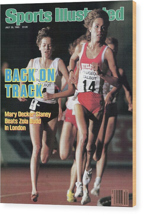 1980-1989 Wood Print featuring the photograph Usa Mary Decker Slaney, 1985 Peugeot-talbot Games Sports Illustrated Cover by Sports Illustrated