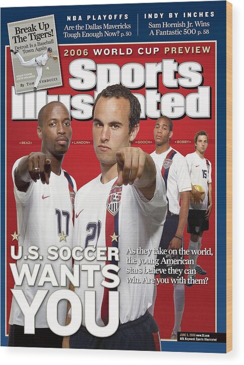 Magazine Cover Wood Print featuring the photograph Usa National Soccer Team Damarcus Beasley, Landon Donovan Sports Illustrated Cover by Sports Illustrated