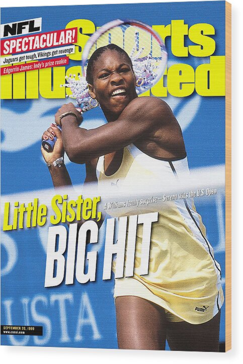 Tennis Wood Print featuring the photograph Usa Serena Williams, 1999 Us Open Sports Illustrated Cover by Sports Illustrated