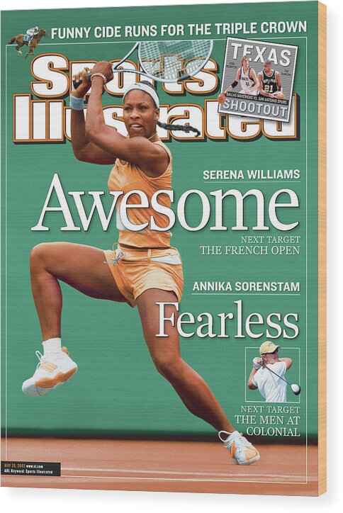 Tennis Wood Print featuring the photograph Usa Serena Williams, 2003 State Farm Womens Tennis Classic Sports Illustrated Cover by Sports Illustrated