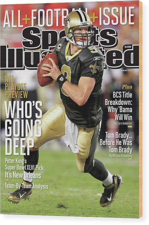 Magazine Cover Wood Print featuring the photograph Whos Going Deep 2012 Nfl Playoff Preview Issue Sports Illustrated Cover by Sports Illustrated