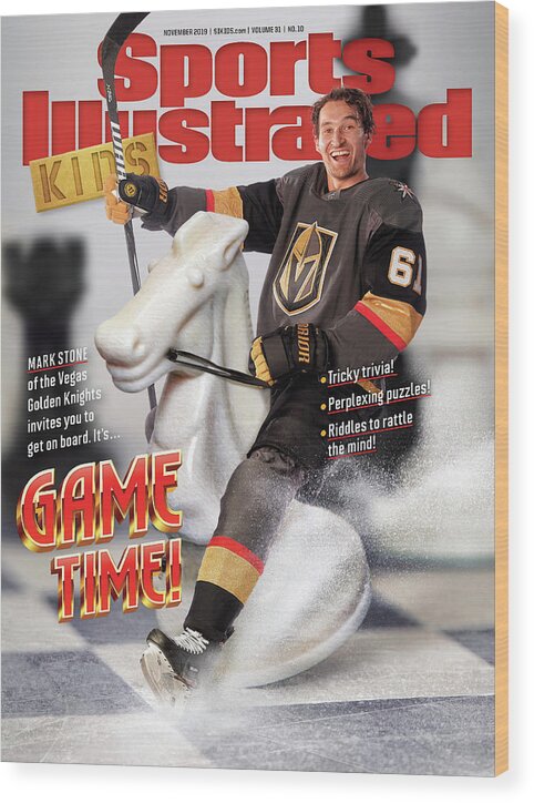 Portrait Wood Print featuring the photograph Game Time - Vegas Knights Mark Stone Issue Cover by Sports Illustrated