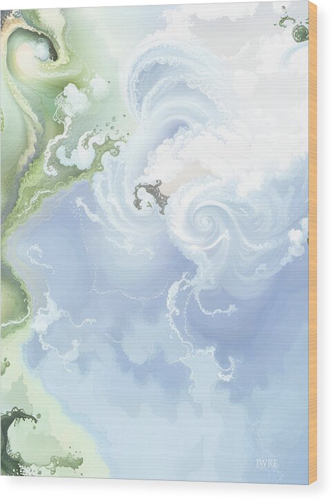 Poseidon Enosichthon Wood Print featuring the mixed media Poseidon Enosichthon by John Emmett