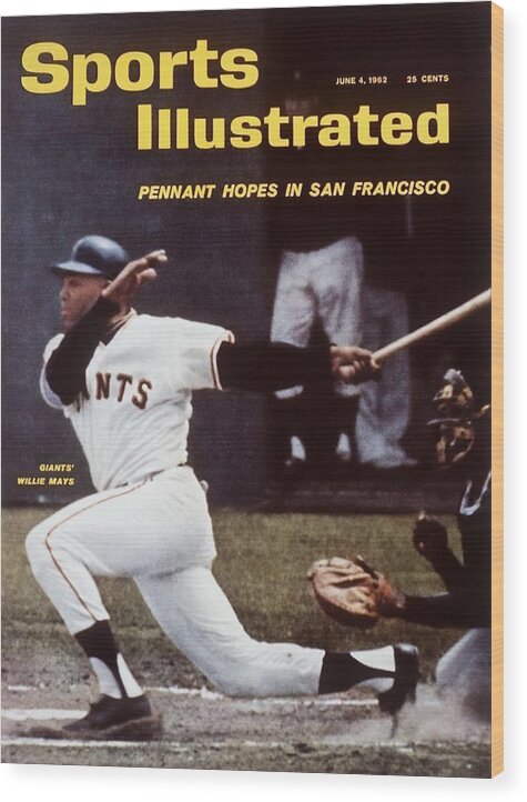 Magazine Cover Wood Print featuring the photograph San Francisco Giants Willie Mays... Sports Illustrated Cover by Sports Illustrated