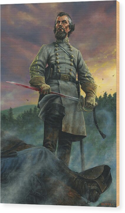 Civil War Wood Print featuring the painting Nathan Bedford Forrest by Dan Nance