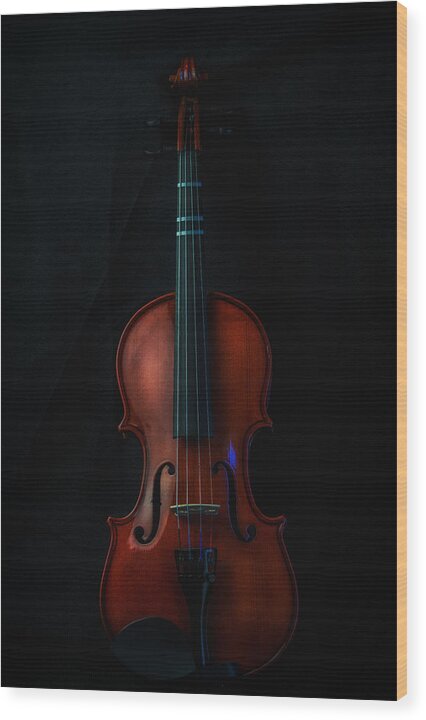 Violin Wood Print featuring the photograph Violin Portrait Music 11 by David Haskett II