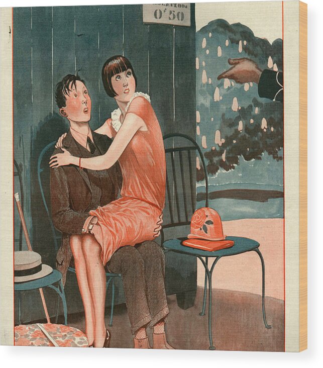 France Wood Print featuring the photograph 1920s France La Vie Parisienne Magazine #6 by The Advertising Archives