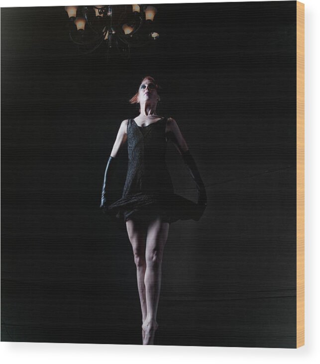 Mature Adult Wood Print featuring the photograph Ballet Jump by Kathydewar