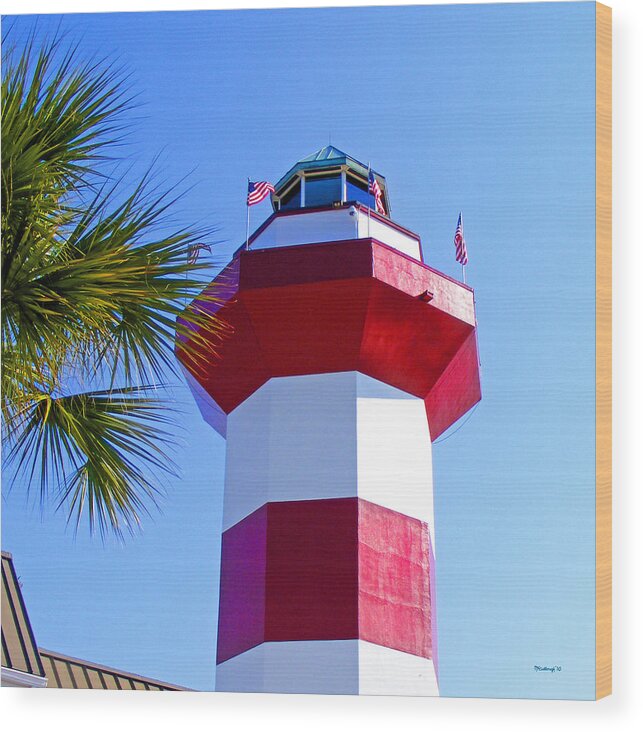 Hilton Head Wood Print featuring the photograph Hilton Head Lighthouse Upclose by Duane McCullough