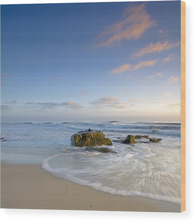 La Jolla Wood Print featuring the photograph Soft Blue Skies by Peter Tellone