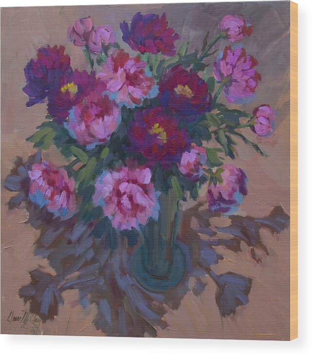 Summer Wood Print featuring the painting Summer Bouquet by Diane McClary