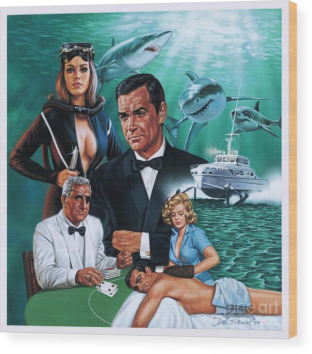 Portrait Wood Print featuring the painting Thunderball by Dick Bobnick
