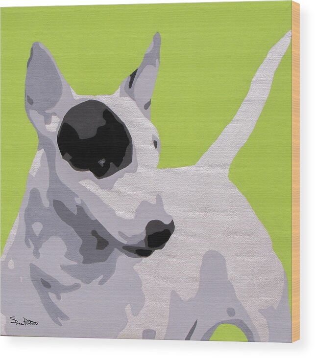Dogs Wood Print featuring the painting Bull Terrier by Slade Roberts