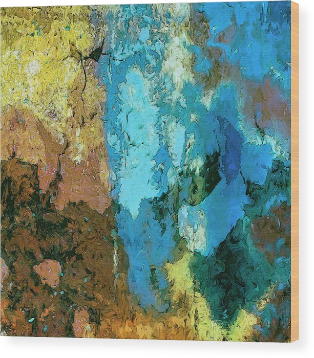 Abstract Wood Print featuring the painting La Playa by Dominic Piperata