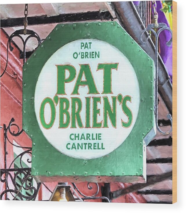 Pat Obrien's Wood Print featuring the photograph Pat Obriens by JC Findley