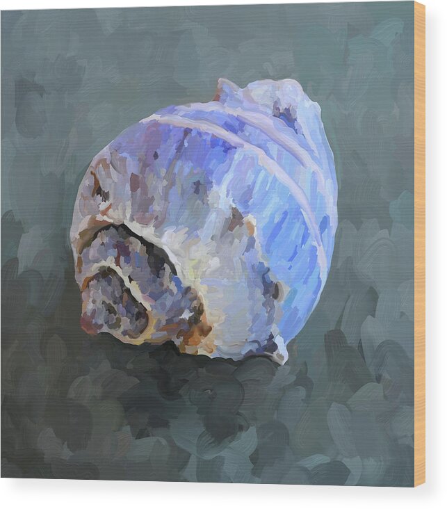 Sea Shell Wood Print featuring the painting SeaShell III by Jai Johnson
