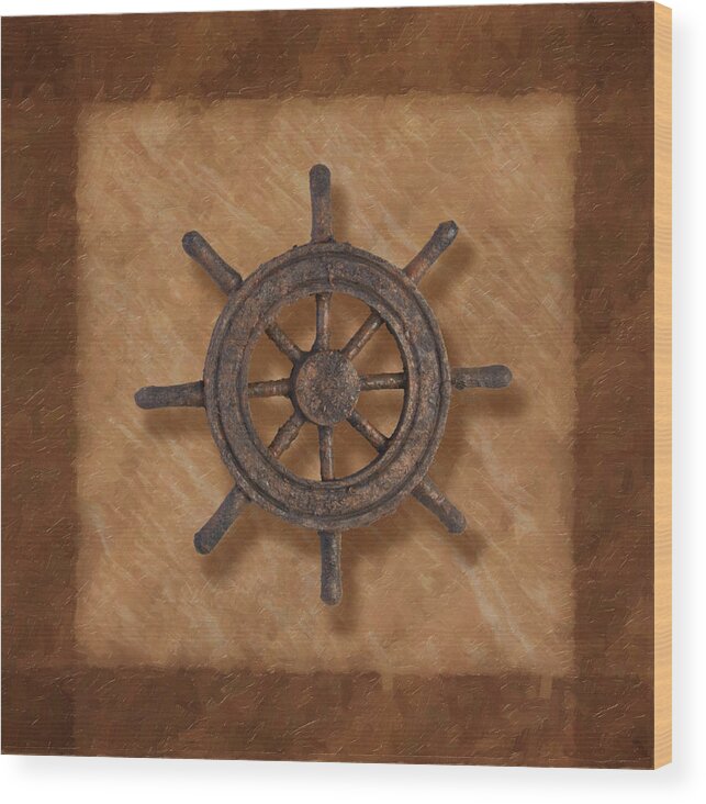 Wheel Wood Print featuring the photograph Ship's Wheel by Tom Mc Nemar