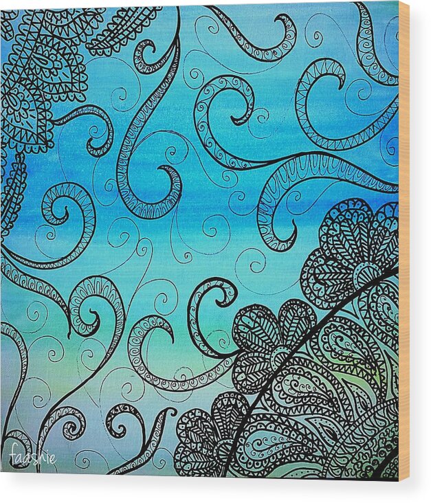 Colour Wood Print featuring the painting Under the sea by Faashie Sha
