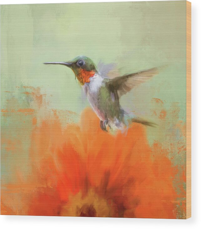 Colorful Wood Print featuring the painting Garden Beauty by Jai Johnson