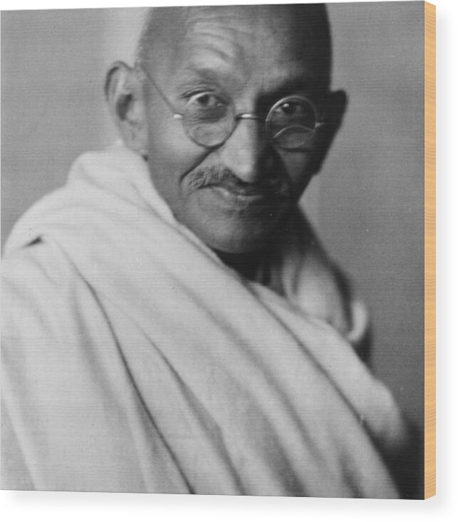 Mahatma Gandhi Wood Print featuring the photograph Mahatma Gandhi by Elliott & Fry