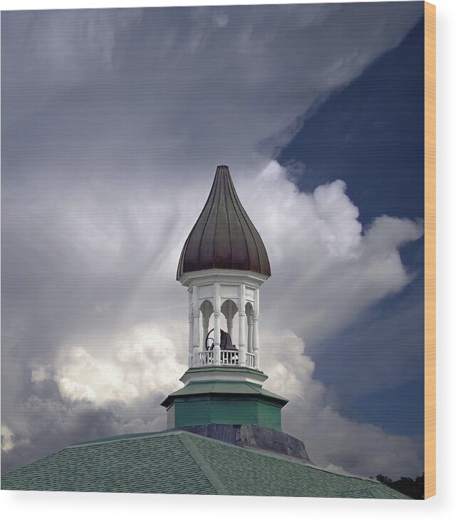 Bell Wood Print featuring the photograph Bellisimo- School Bell Tower - Cambridge Wisconsin by Peter Herman