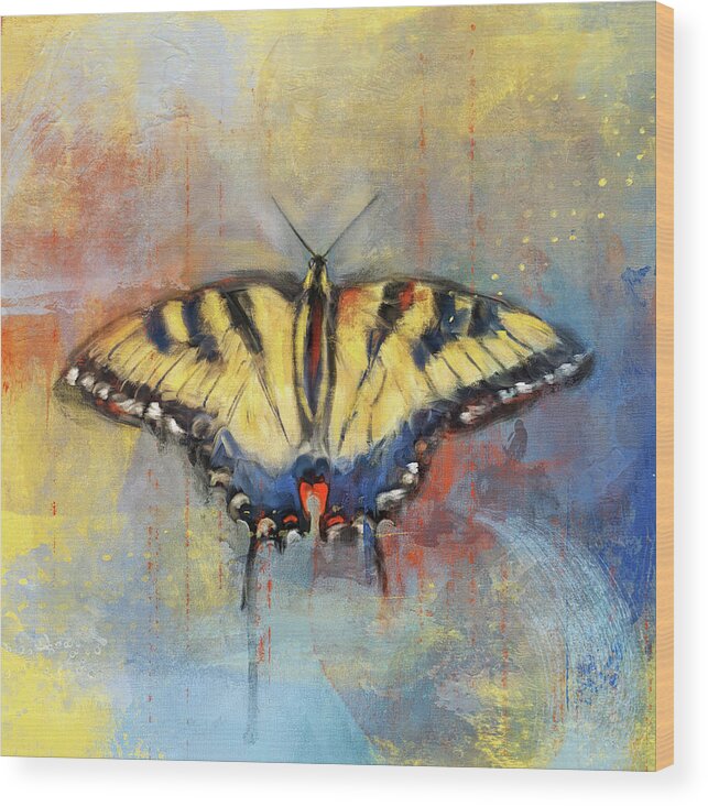 Butterfly Wood Print featuring the painting Color My World by Jai Johnson