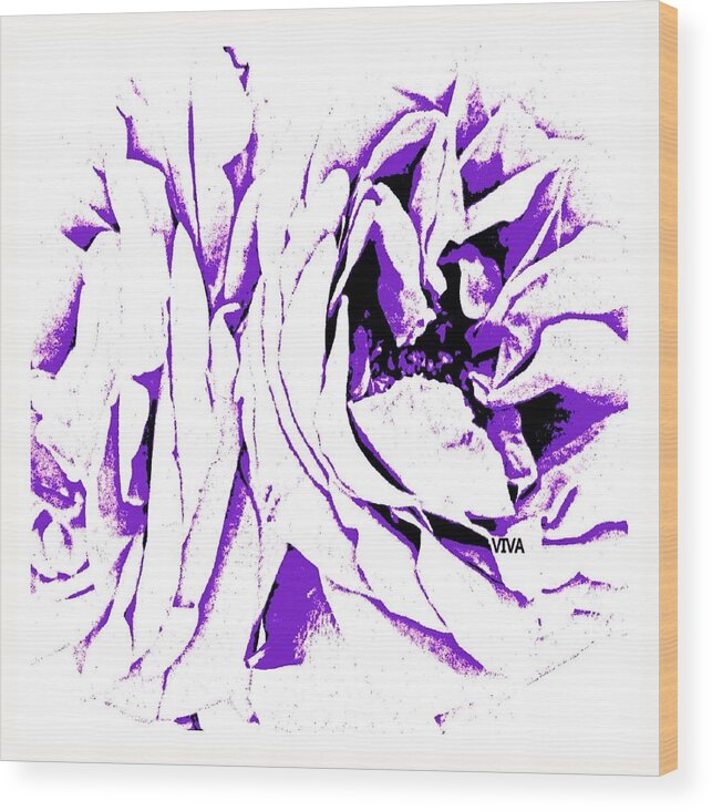 Roses Wood Print featuring the photograph ROSES ABSTRACT Purple by VIVA Anderson