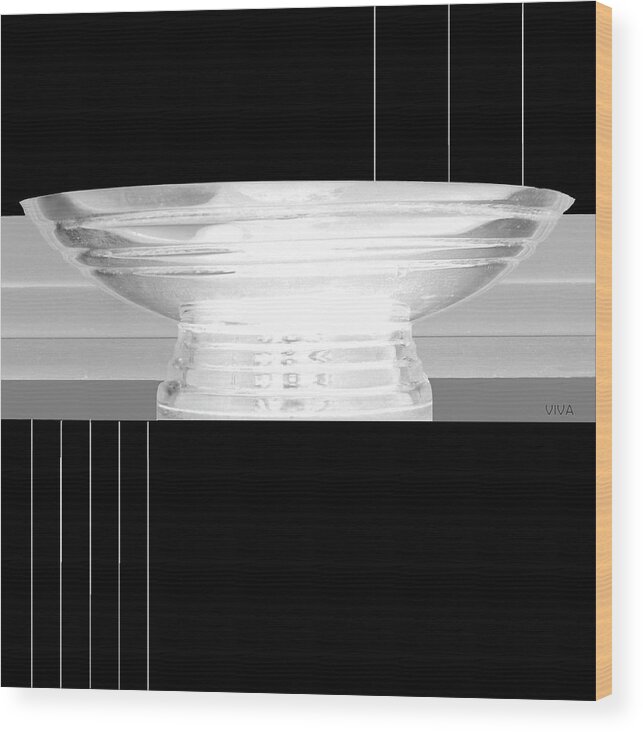 Viva Wood Print featuring the photograph Vessel - Elegance  -b-w by VIVA Anderson