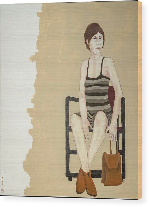 Single Woman Wood Print featuring the painting Izzy by Kerry Beverly