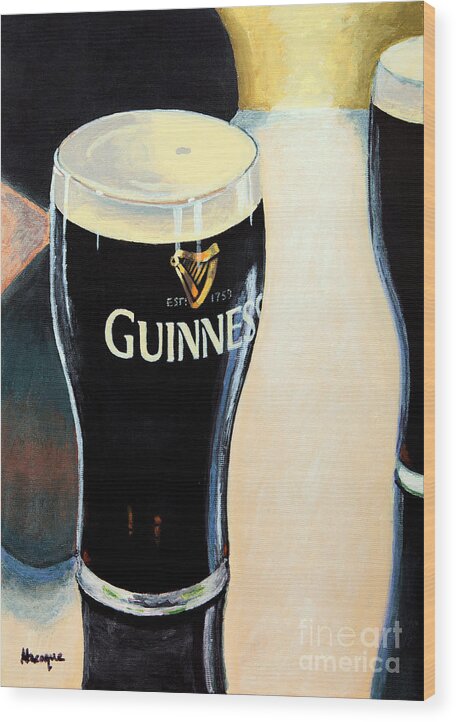 Guinness Wood Print featuring the painting Abstract Arthur by Alacoque Doyle
