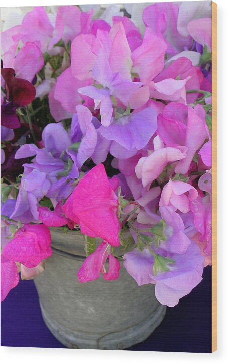 Sweet Peas Wood Print featuring the photograph Bucket Of Peas by James Temple