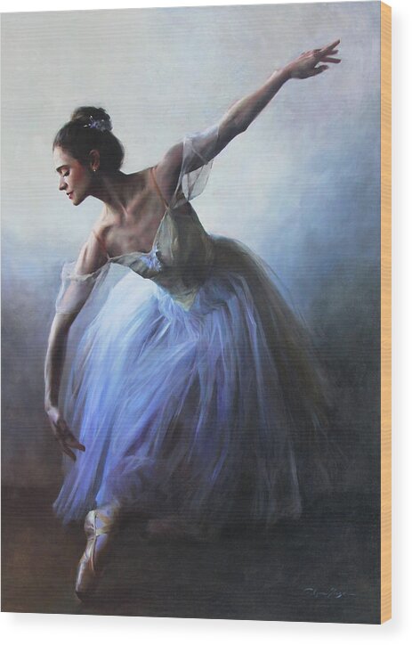 Dancer Wood Print featuring the painting Vintage Tutu by Anna Rose Bain