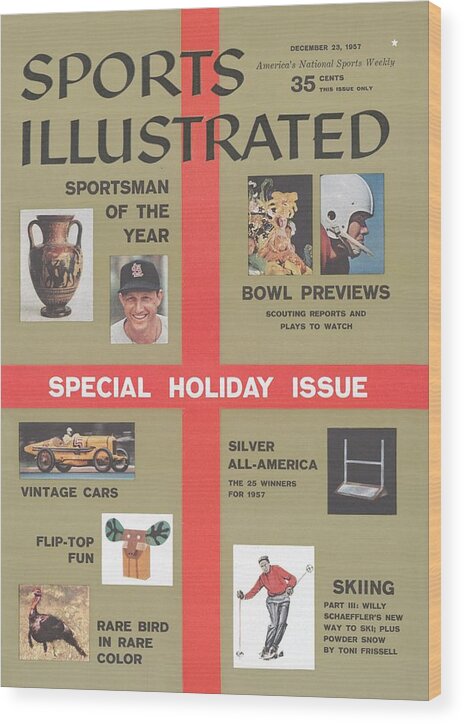 1950-1959 Wood Print featuring the photograph 1957 Special Holiday Issue Sports Illustrated Cover by Sports Illustrated