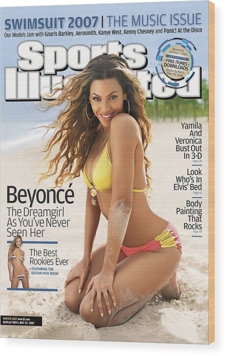 People Wood Print featuring the photograph Beyonce Swimsuit 2007 Sports Illustrated Cover by Sports Illustrated
