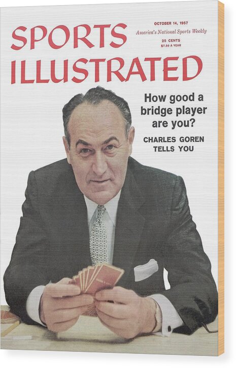 Expertise Wood Print featuring the photograph Bridge Expert Charles Goren Sports Illustrated Cover by Sports Illustrated