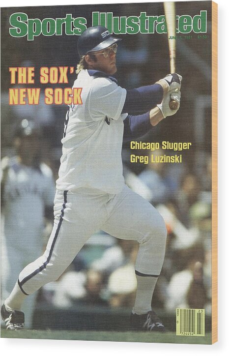 Magazine Cover Wood Print featuring the photograph Chicago White Sox Greg Luzinski... Sports Illustrated Cover by Sports Illustrated