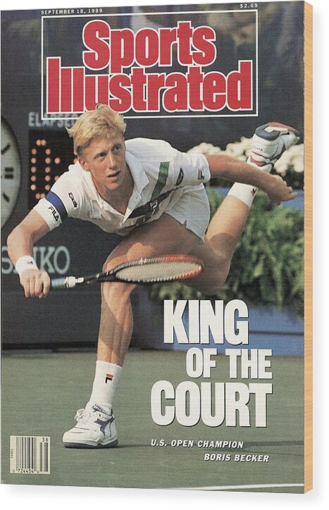 1980-1989 Wood Print featuring the photograph Germany Boris Becker, 1989 Us Open Sports Illustrated Cover by Sports Illustrated